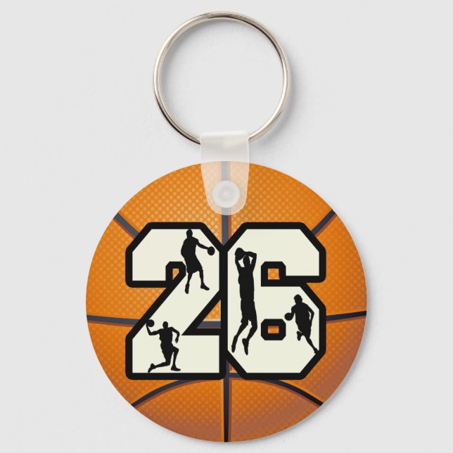 Nummer 26 Basketball Schlüsselanhänger (Vorderseite)