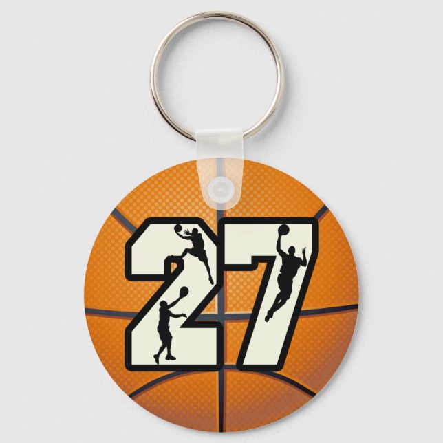 Nummer 27 Basketball Schlüsselanhänger (Vorderseite)