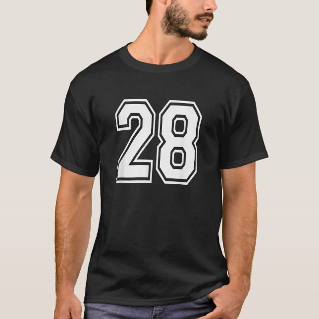 Nummer 28 - Uniform Sports Jersey Team 28. T-Shirt (Vorderseite)