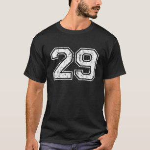 Nummer 29 Varsity Distressed Vintage Sportsteam P T-Shirt
