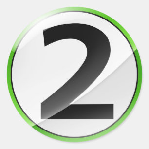Nummer 2 grüner Aufkleber