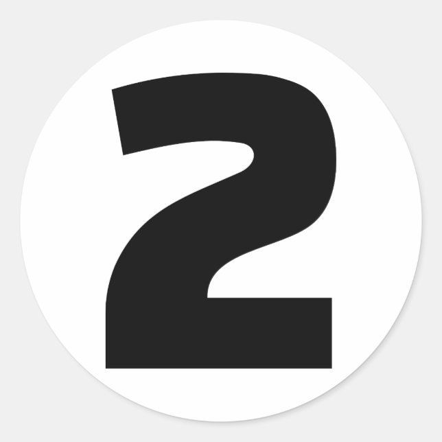 Nummer 2 zwei runder aufkleber (Vorderseite)