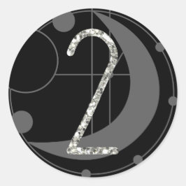 Nummer 2 Zwei Runen-Monogramm-Geometrisches Mondsc Runder Aufkleber