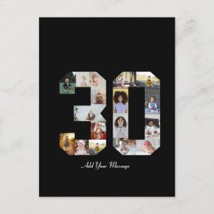 Nummer 30 Foto-Collage Postkarte
