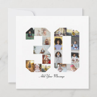 Nummer 30 FotoCollage Dankeskarte