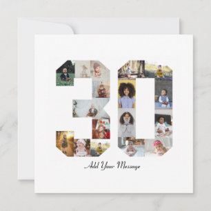 Nummer 30 FotoCollage Karte