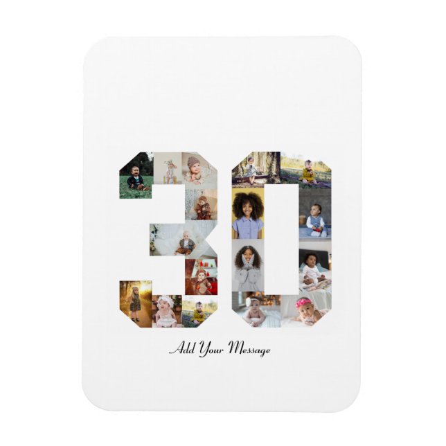 Nummer 30 FotoCollage Magnet (Vertikal)