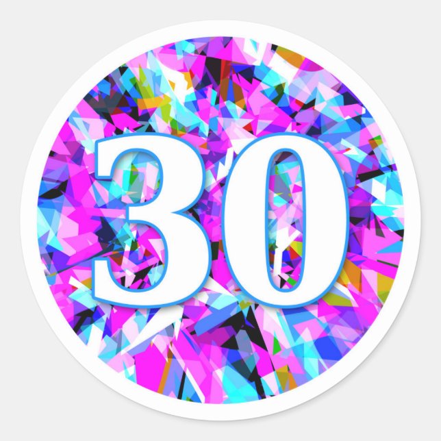 Nummer 30 - Rundaufkleber Runder Aufkleber (Vorderseite)