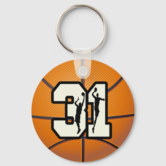 Nummer 31 Basketball Schlüsselanhänger (Vorderseite)