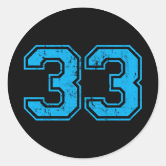 Nummer 33 Unterschiedliches, gestörtes Vintages Sp Runder Aufkleber