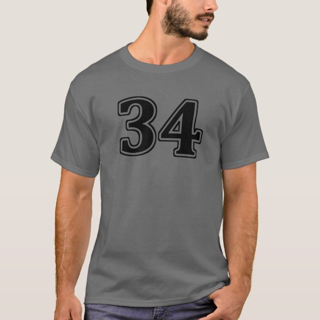 Nummer 34 vierunddreißig Front T-Shirt (Vorderseite)
