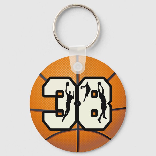 Nummer 38 Basketball Schlüsselanhänger (Vorderseite)