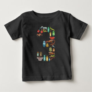 Nummer 3 Bugs Insekten Käfer Thema 3 Jahre alt Baby T-shirt