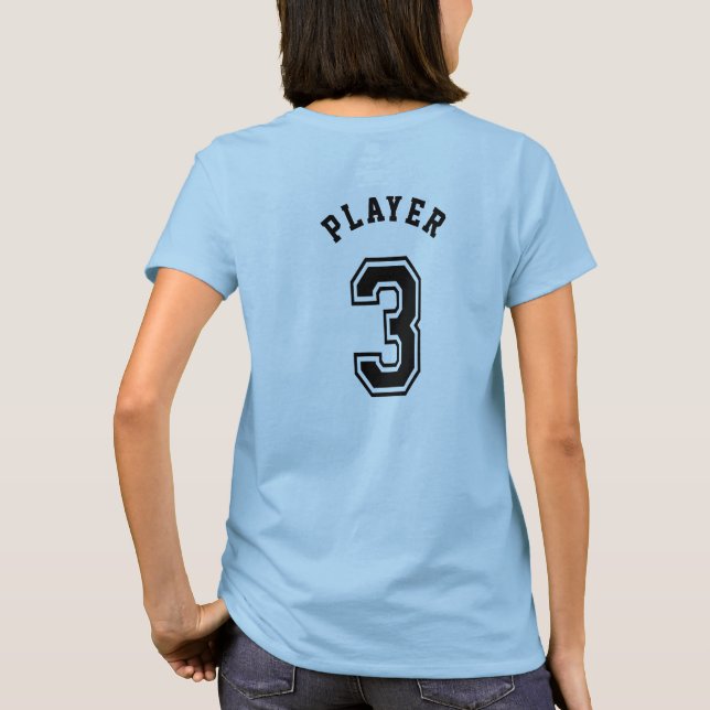 Nummer 3 Sports Jersey T-Shirt (Rückseite)