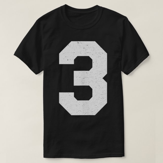 Nummer 3 Uniform Jersey Athletic Varsity Block St. T-Shirt (Design vorne)