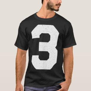 Nummer 3 Uniform Jersey Athletic Varsity Block St. T-Shirt