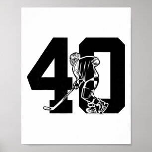 Nummer 40 Jahre Eishockey 40. Geburtstag Poster