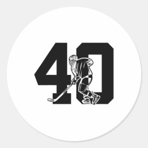 Nummer 40 Jahre Eishockey 40. Geburtstag Runder Aufkleber