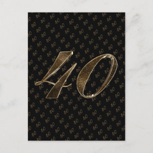 Nummer 40 Schwarzes Gold 40. Geburtstag Postkarte