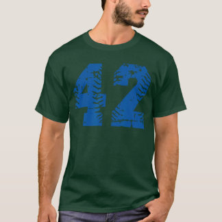 Nummer 42 Baseball Blau Vintage Nummer Familie T-Shirt