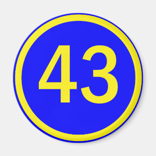 Nummer 43 in einem Kreis Magnet