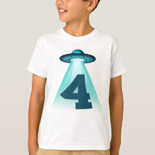 Nummer 4 Entführung UFO Alien Thema 4 Jahre alte K T-Shirt