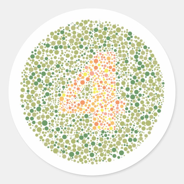 Nummer 4 Ishihara-Prüfkreis Runder Aufkleber (Vorderseite)