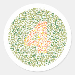 Nummer 4 Ishihara-Prüfkreis Runder Aufkleber