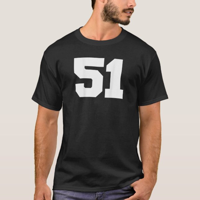 Nummer 51 Sports Jersey Player 51 Fan BACK PRINT V T-Shirt (Vorderseite)