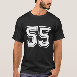 Nummer 55 Front Back Varsity Sports Team 55. Birt T-Shirt