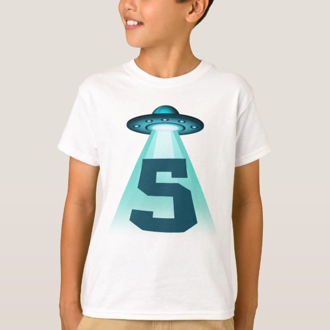 Nummer 5 Entführung UFO Alien Thema 5 Jahre alte K T-Shirt (Vorderseite)