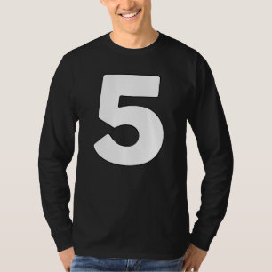 Nummer 5 Fünf übereinstimmende Nummern und Buchsta T-Shirt