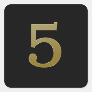 Nummer 5 Gold Quadratischer Aufkleber