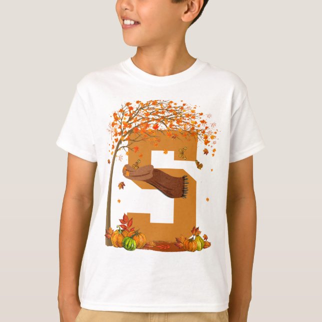 Nummer 5 Herbst Erntedank Thema 5 Jahre alt T-Shirt (Vorderseite)
