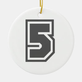 Nummer 5 keramikornament