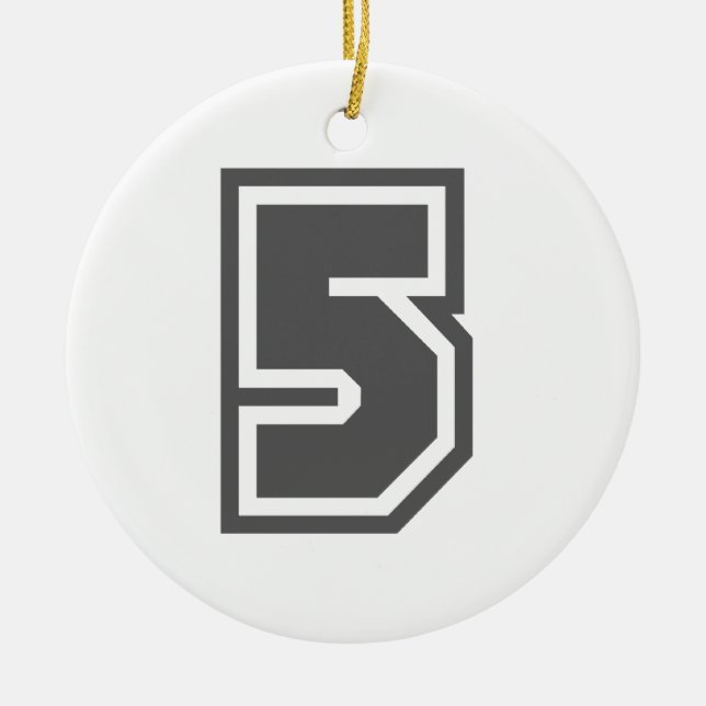 Nummer 5 keramikornament (Vorne)