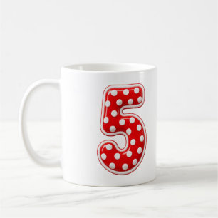 Nummer 5 Roter Tupfen-Weihnachten Kaffeetasse