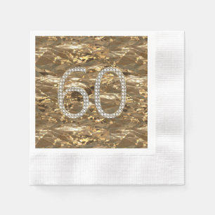 Nummer 60 Diamond Wedding Anniversary Gold Chic Serviette