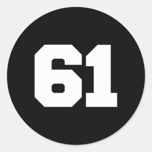 Nummer 61 Sports Jersey Player 61 Fan Back Print V Runder Aufkleber