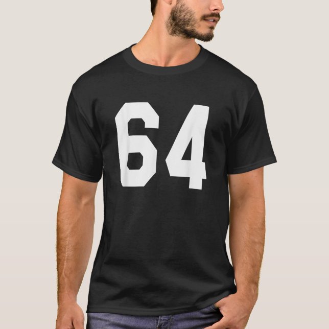 Nummer 64 Sports Jersey Front and Back Team Player T-Shirt (Vorderseite)