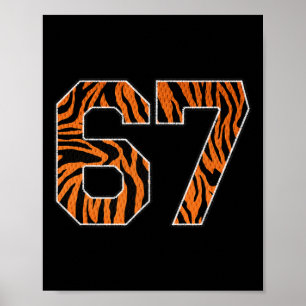 Nummer 67 in orangefarbenem Tiger-Print Fanwear Sp Poster