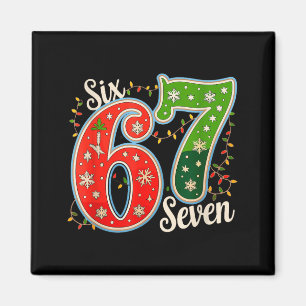 Nummer 67 Lustige Sechs Sieben 6 7 Meme Weihnachts Magnet