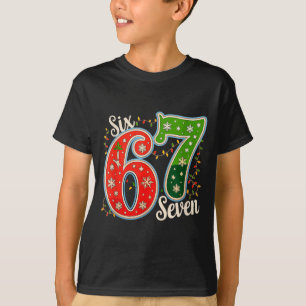 Nummer 67 Lustige Sechs Sieben 6 7 Meme Weihnachts T-Shirt