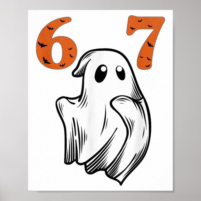 Nummer 67 Matching Sechs Sieben 6 7 Meme Halloween Poster (Vorne)
