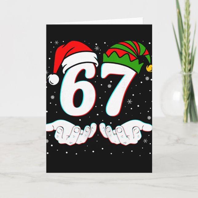 Nummer 67 Matching Six Seven 6 7 Meme 6-7 Christma Karte (Vorderseite)