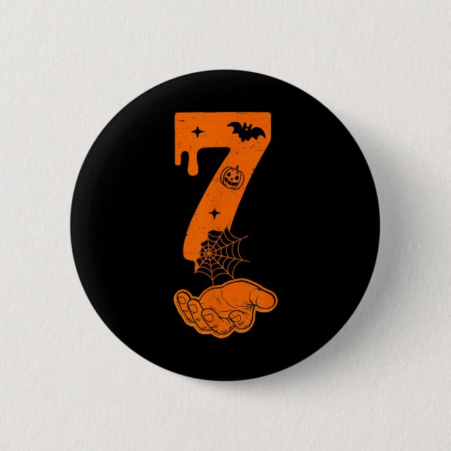 Nummer 67 Matching Six Seven 6 7 Meme 6 7 Hallowee Button (Vorderseite)