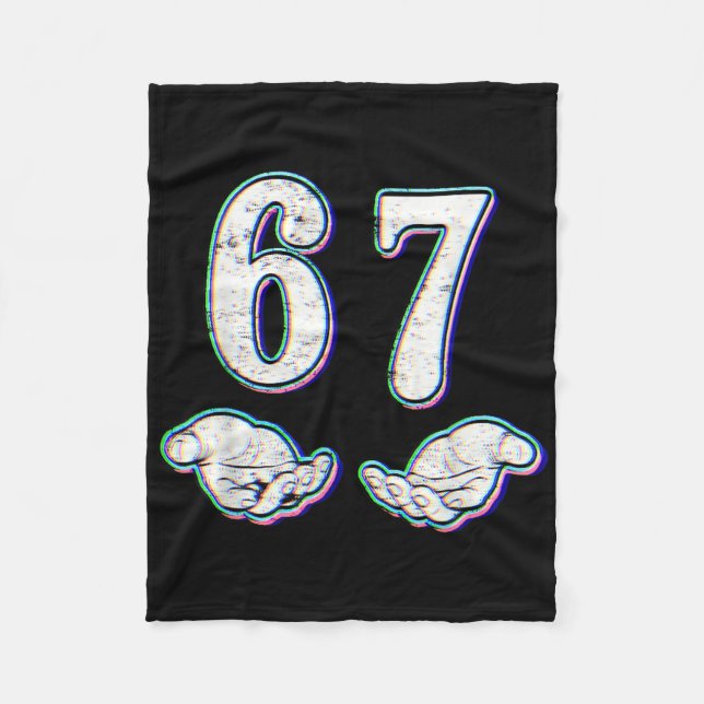 Nummer 67 Matching Six Seven 6 7 Meme 6-7 Hallowee Fleecedecke (Vorderseite)