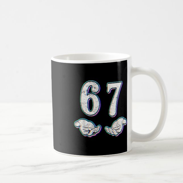 Nummer 67 Matching Six Seven 6 7 Meme 6-7 Hallowee Kaffeetasse (Rechts)