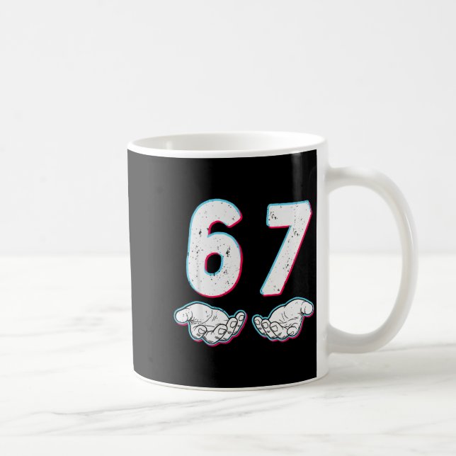 Nummer 67 Matching Six Seven 6 7 Meme 6-7 Hallowee Kaffeetasse (Rechts)