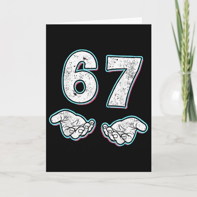 Nummer 67 Matching Six Seven 6 7 Meme 6-7 Hallowee Karte (Vorderseite)